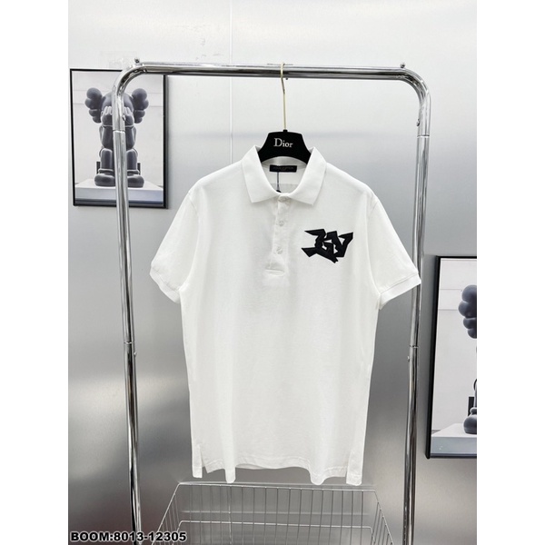 Áo polo nam nữ hoạ tiết thêu da, 2 màu đen trắng, full size S - XL, ảnh thật, áo phông nam đẹp