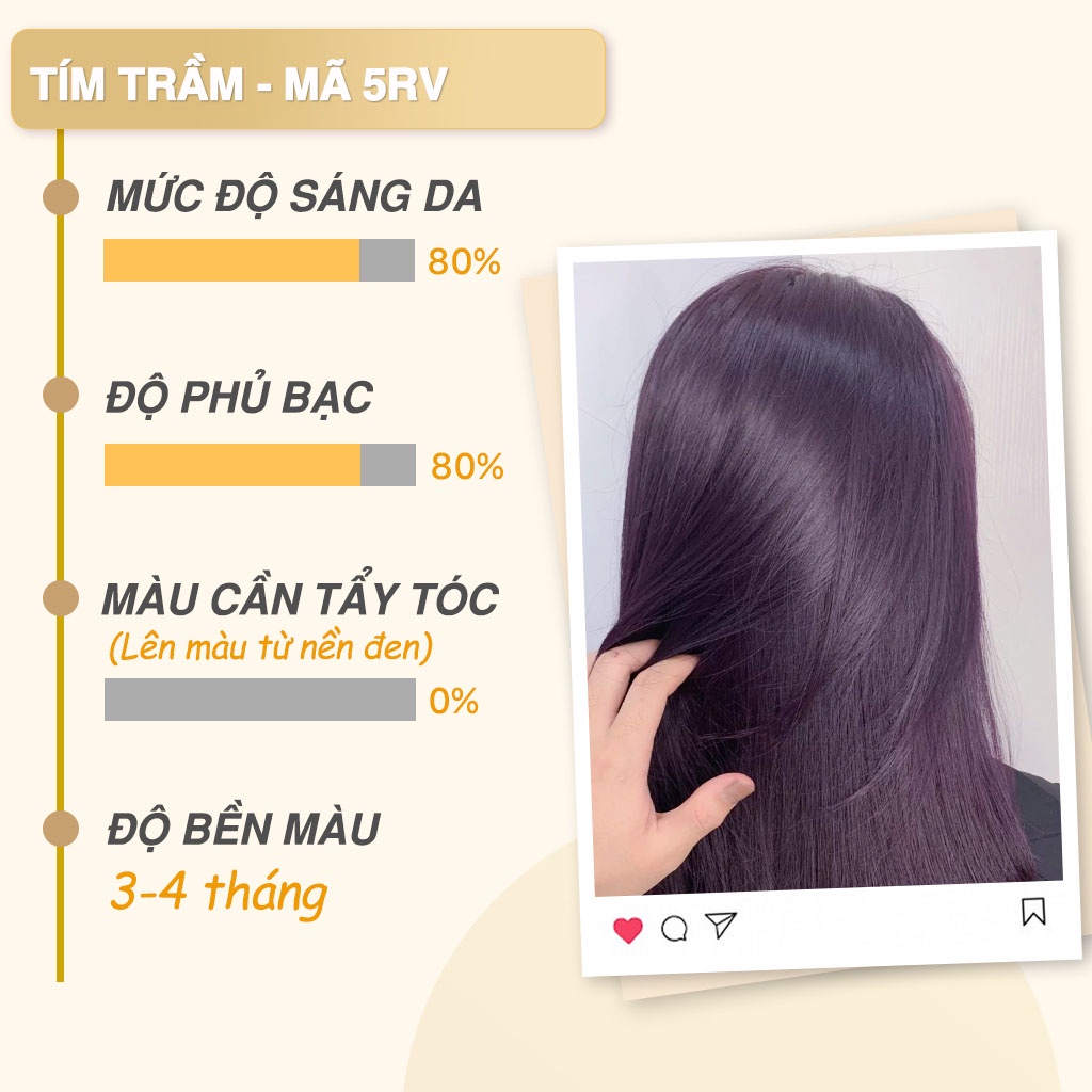 Combo màu TÍM TRẦM màu nhuộm collagen KamiLD mùi thơm socola  màu nhuộm tóc bạc  tự nhuộm tại nhà