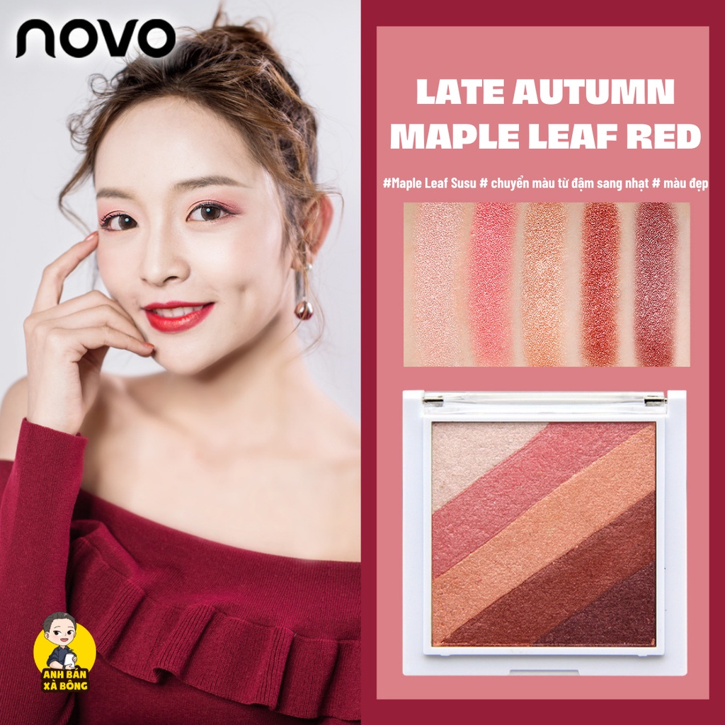 Bảng Phấn Mắt 05 Ô Màu Nhũ Lì NOVO 5-Color Shiny Eyeshadow Palette 5207