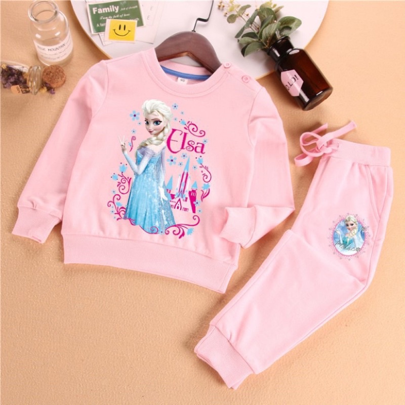 Bộ nỉ bé gái hình Elsa