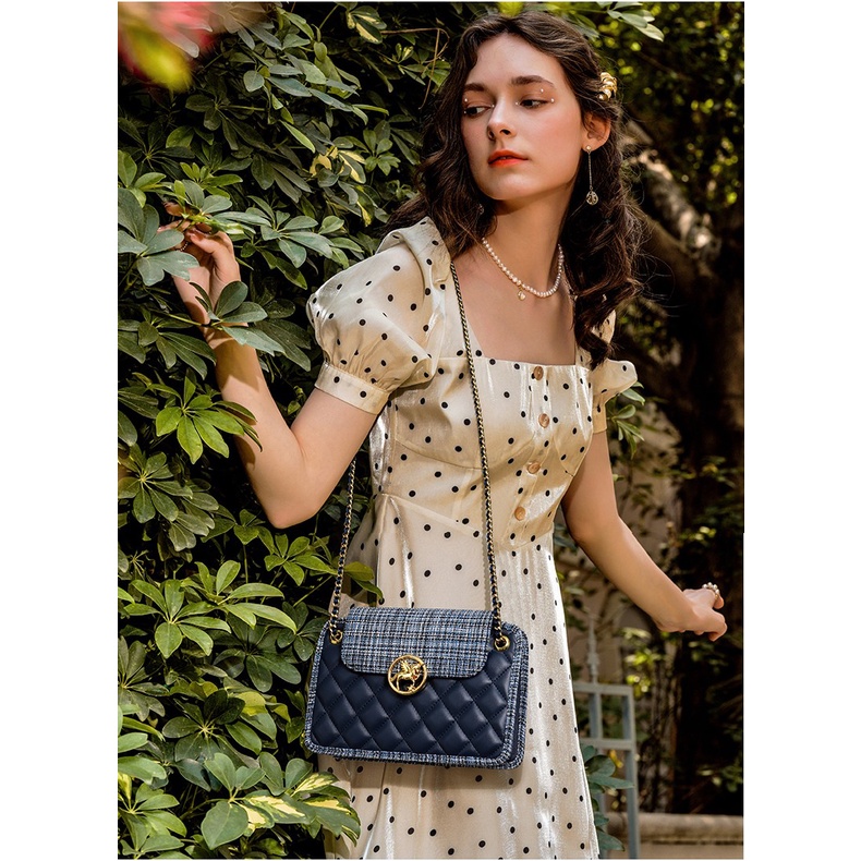 Túi xách nữ đeo chéo đeo vai khóa kì lân mới bag túi đi tiệc túi thiết kế Just Star