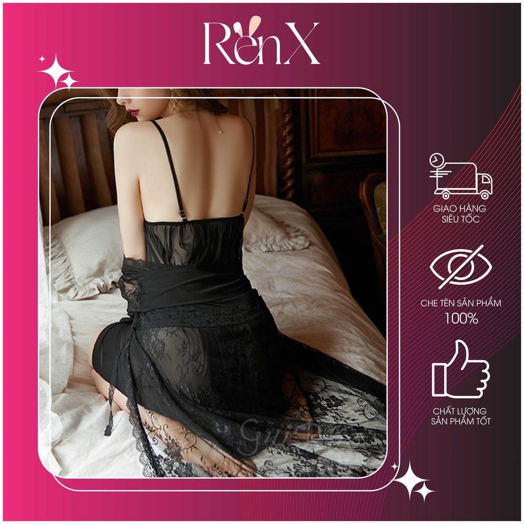 Set Áo Choàng Và Váy Ngủ RenX Phối Ren + Chip - VA2017