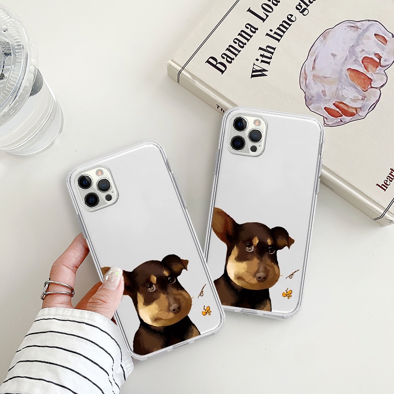 Ốp BVC điện thoại iphone cạnh vuông chó mặt sưng ngộ nghĩnh cho 6/6splus/7/7plus/8/8plus/x/xr/xs/11/12/13/14/pro/max/cho