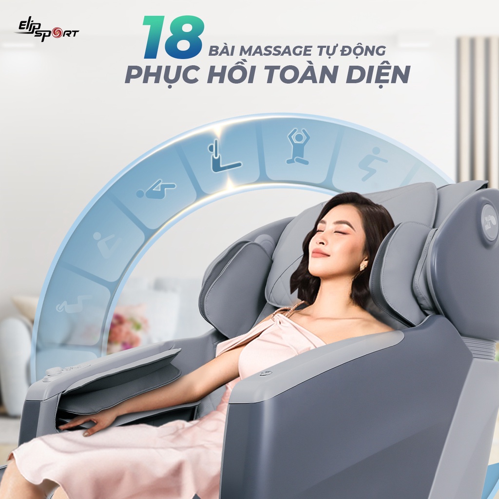 Ghế massage ELIP Lion Pro (AI) - Điều khiển bằng giọng nói, massage chuyên sâu