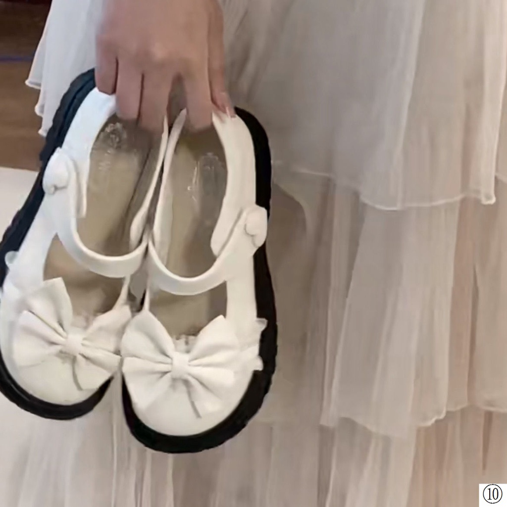 Giày Da Đế Dày Đính Nơ Phong Cách lolita Nhật Bản 2022 Cho Nữ