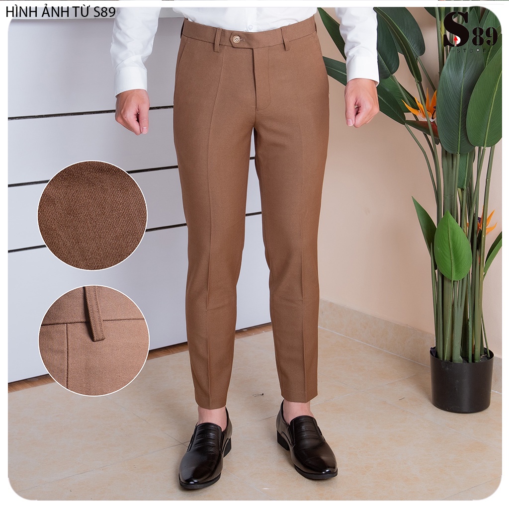 Quần âu nam, quần tây nam T-max chất vải chéo 81 dày dặn co giãn nhẹ , đường may chuẩn - Thời trang S89