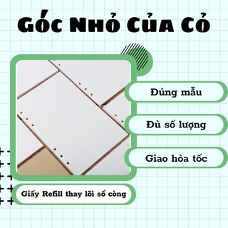 Ruột giấy refill thay lõi sổ còng planner A4 B5 A5 A6 Bullet journal Gocnhocuaco