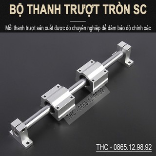 Bộ thanh ray trượt tròn phi 25mm (1 thanh SC25 dài 1,5 mét + 2 bi trượt SCS25UU + 2 gối đỡ SK25)