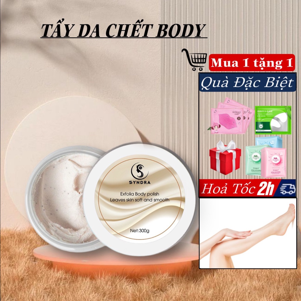 Tẩy da chết body muối dẻo mix hạt dưỡng trắng toàn thân, giảm mụn mờ thâm