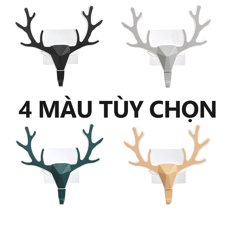 Móc treo dán tường đa năng hình đầu hươu ⭐ Treo chìa khóa đa năng chịu lực tốt treo tường chắc chắn NANORON