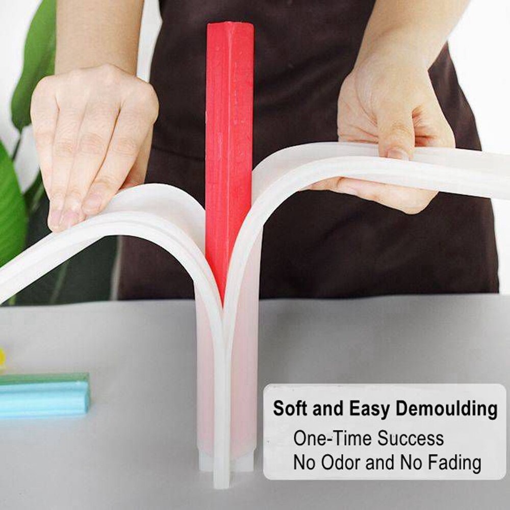 Khuôn Silicone Làm Xà Phòng / Nến Hình Ống Dài 3D Chống Dính Có Thể Tái Sử Dụng