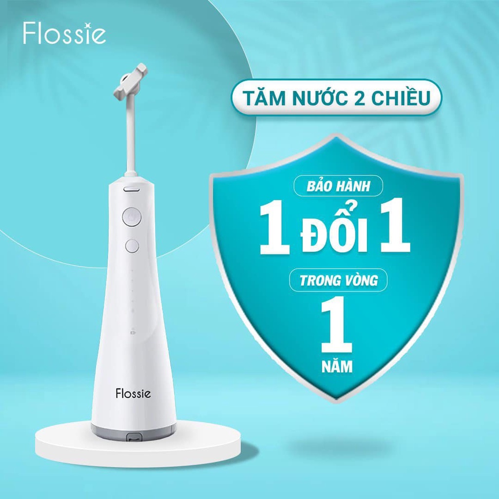 Combo máy tăm nước 360 độ Flossie và bộ kit làm trắng răng Smilee Extra