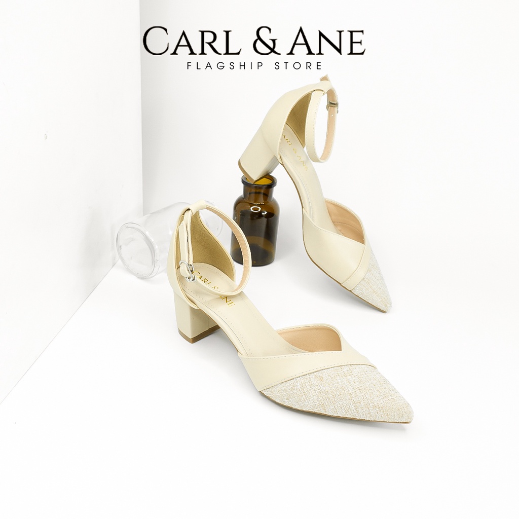 Carl & Ane - Giày cao gót bít mũi kiểu dáng Hàn Quốc màu đen phối bò _ CL017