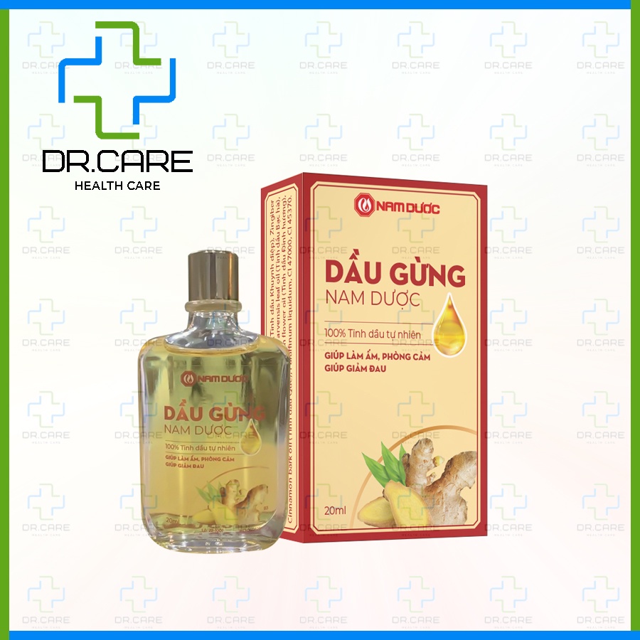 Dầu gừng Nam Dược làm ấm, phòng cảm lạnh, cúm, giảm đau, nghẹt, sổ mũi, chóng mặt, côn trùng cắn, muỗi đốt, say tàu xe