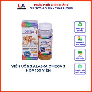 Viên dầu cá Alaska Omega 3 sáng mắt, khỏe tim, bổ não - Lọ 100 viên