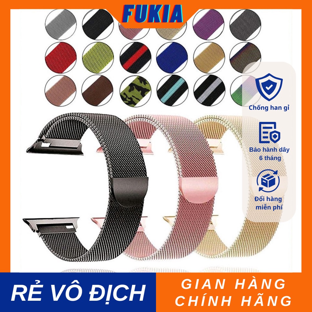 Dây thép milaneses loop kim loại không gỉ cho đồng Hồ Thông Minh 1/2/3/4/5/6/7/8/SE size 38/40/41/42/44/45mm AW267