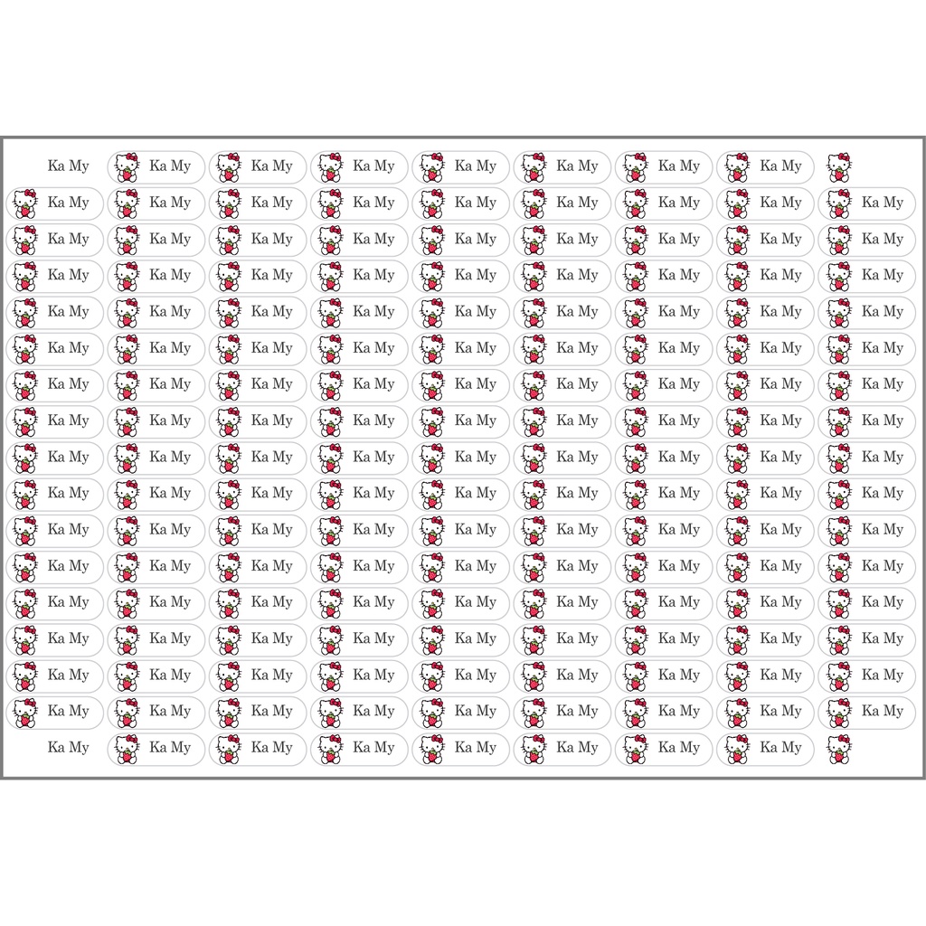 Sticker, In sticker tên bé, dán đồ dùng học tập, dán bút, thước..v..v.. in tên theo yêu cầu của bạn