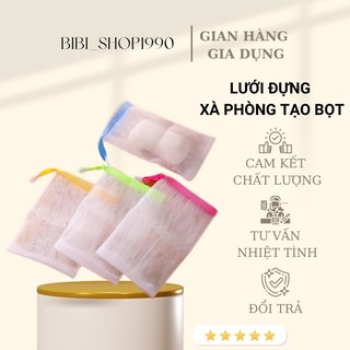 Combo 5 túi lưới đựng xà phòng tạo bọt có dây rút - túi lưới tạo bọt xà bông