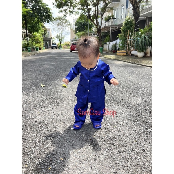 Bộ Ba kèm khăn rằn và Bộ Bà ba cho bé trai bé gái nhiều màu từ 7-30kg SamGau shop
