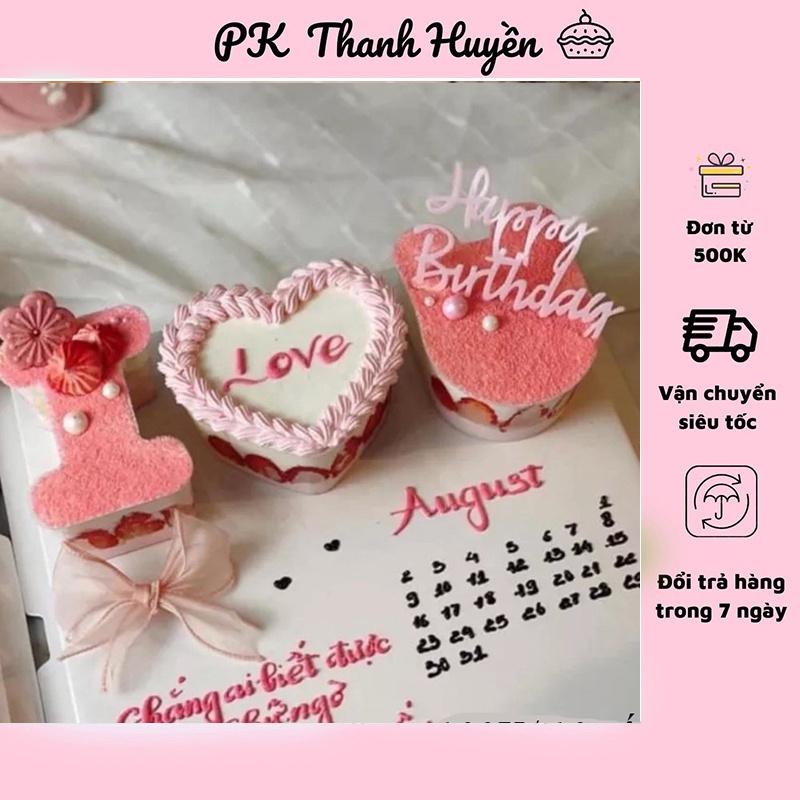 Phụ kiện trang trí bánh sinh nhật, bánh kem - cốc I LOVE YOU (10 cốc)