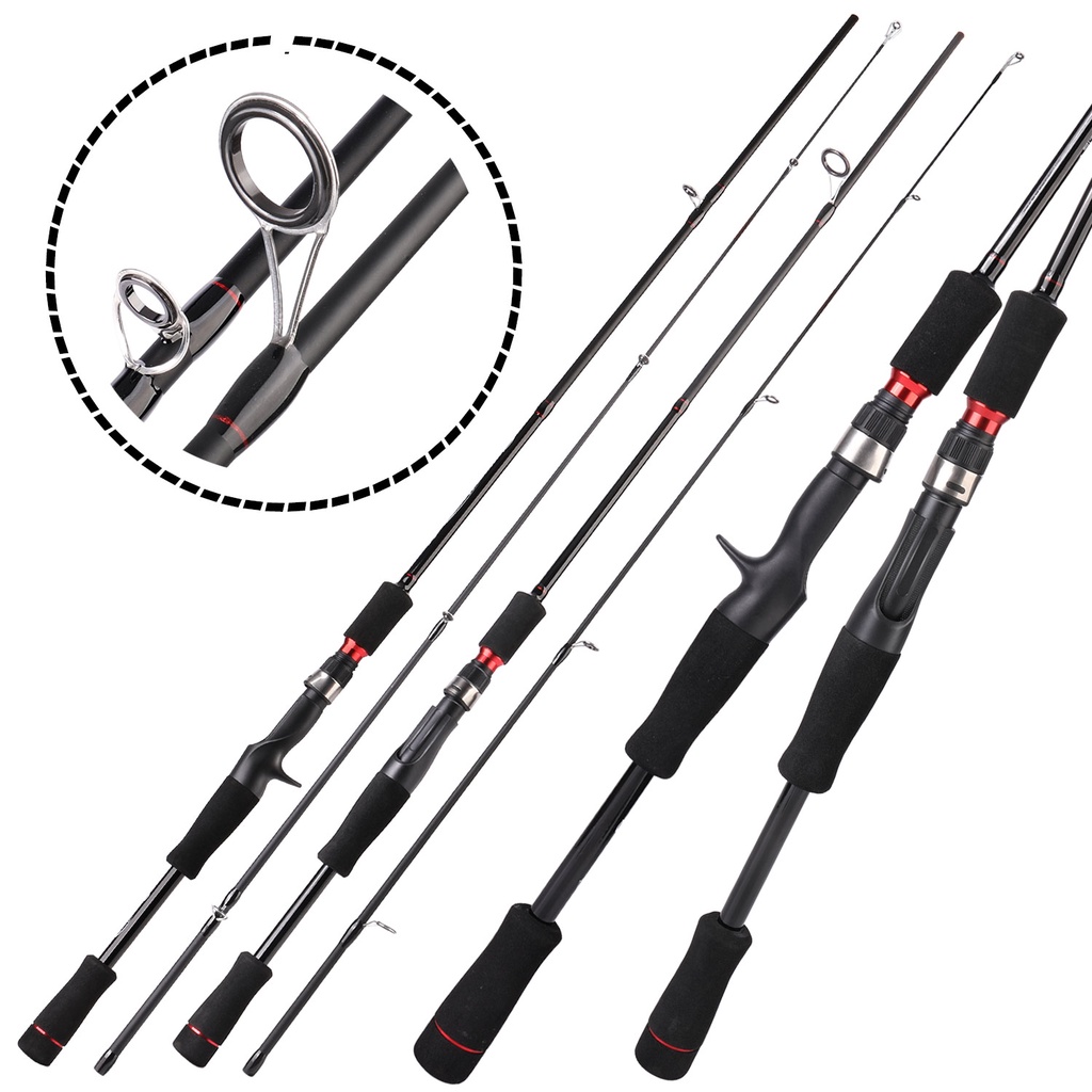 Cần câu 1.8m 2.1m M và ML Đầu rắn Cần câu carbon Lực kéo tối đa 4-10kg