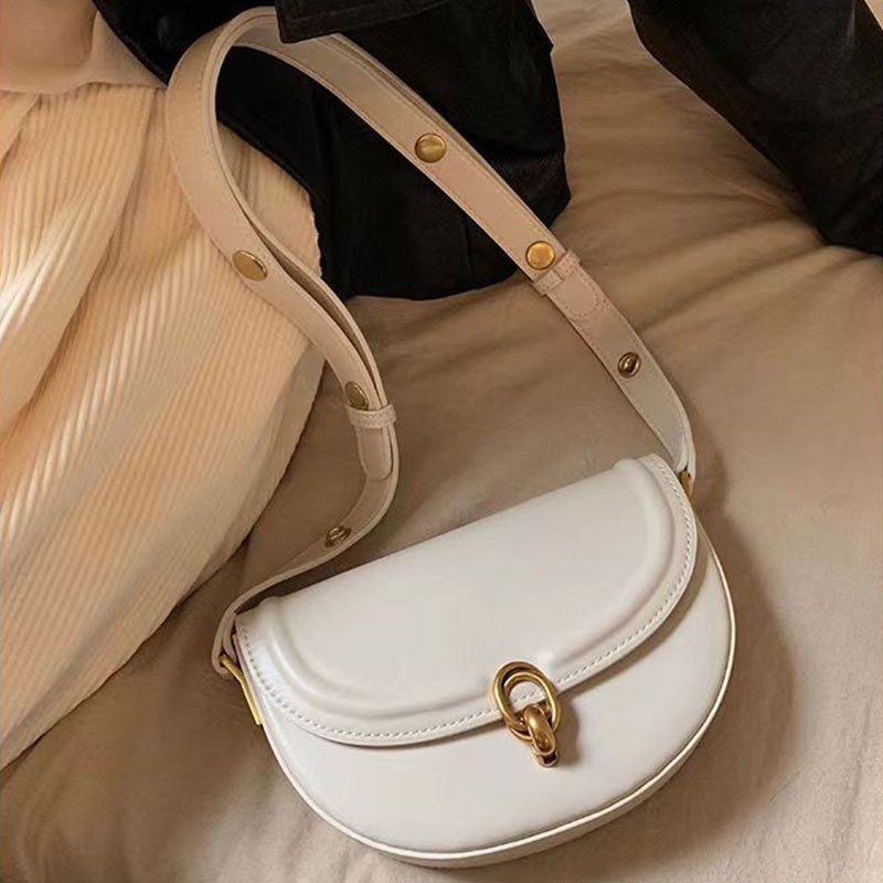 Túi xách đeo vai SUPERCUTE bằng da PU màu trơn thời trang cao cấp