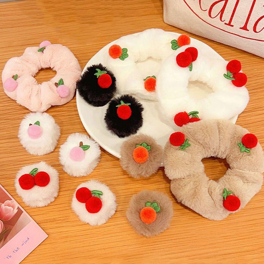 Dây Buộc Tóc Màu Trơn Hình Trái Cây Dễ Thương Cho Nữ