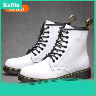  Giày bốt kiểu cao bồi Dr. Martens1460 màu trắng thời trang phong cách retro dành cho nam và nữ 