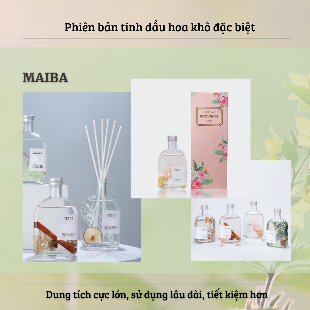 Tinh dầu thơm phòng khuếch tán MAIBA hoa khô thiên nhiên chai lớn 280ml