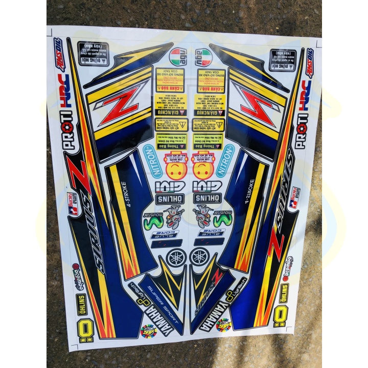 FREE SHIP + SALE SỐC +DECAL PVC 5 LỚP CHẤT LƯỢNG CAO Tem rời SIRIUS CHỮ Z XANH ĐEN