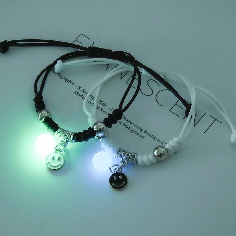 Set 2 Vòng Tay Dây Thừng Mặt Trăng Và Ngôi Sao Phát Sáng Trong Bóng Tối