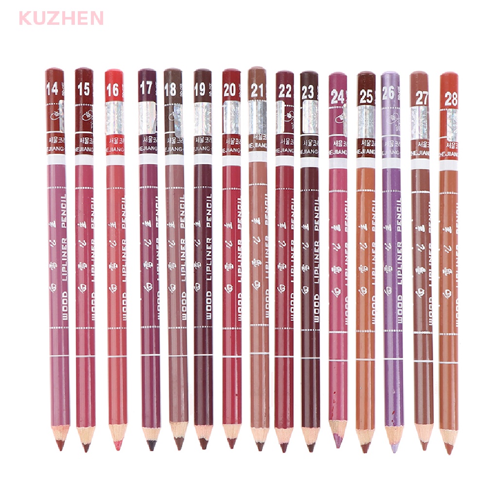 KUZHEN 1 Chì Kẻ Viền Môi KUZHEN Chống Nước Lâu Phai Thiết Kế Vỏ Son Bằng Gỗ Đẹp Mắt