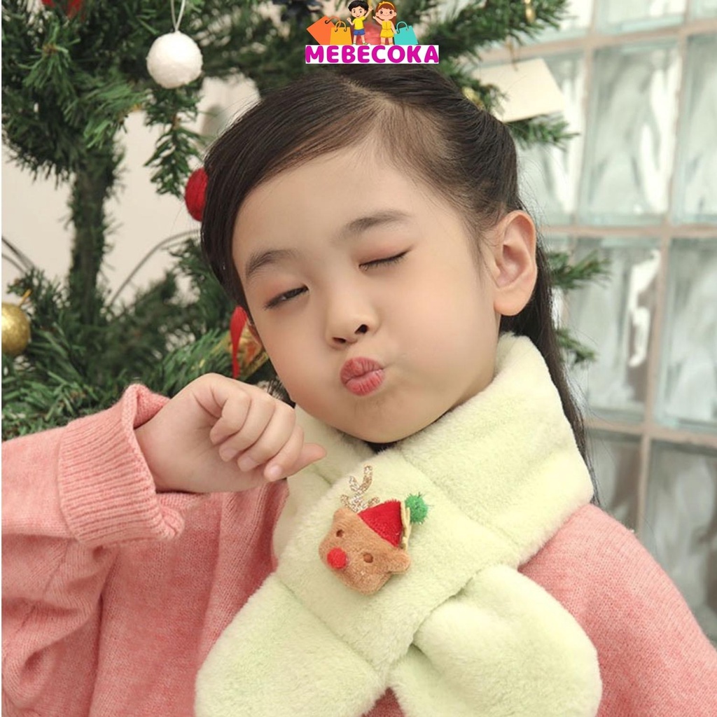 Khăn quàng cổ, khăn choàng cổ lông thỏ nhân tạo gắn họa tiết SIÊU CUTE dễ thương cho bé trai bé từ 1 đến 12 tuổi