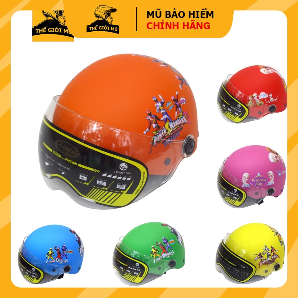 Mũ bảo hiểm nửa đầu trẻ em có kính nhiều màu sắc cho bé trai bé gái  4-8 tuổi