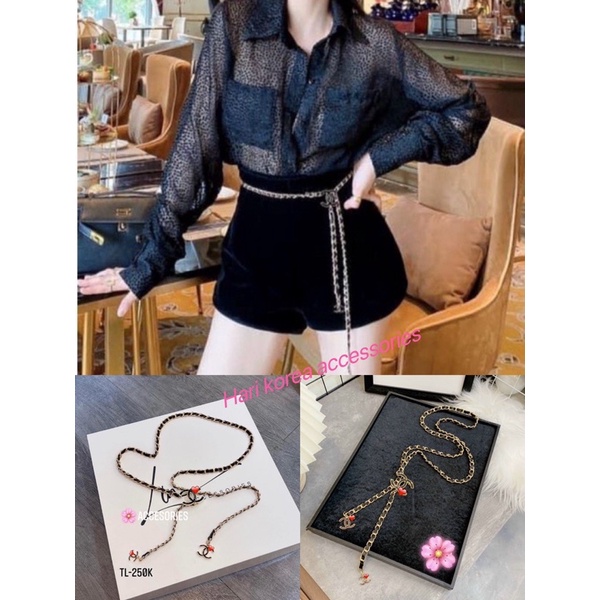 Đai váy xích, best xích váy, phụ kiện thắt lưng hari korea accessories