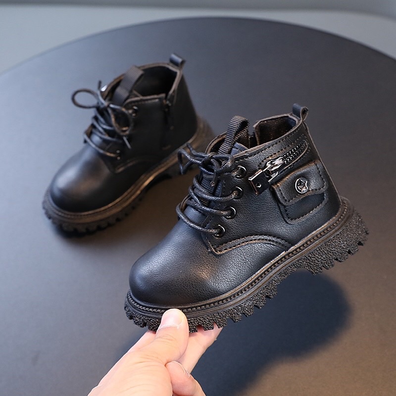 Giày bốt Martin cho bé - Giày boots cho bé trai cổ cao da PU mềm êm chân thể thao năng động và cá tính (1771) sz21-sz30