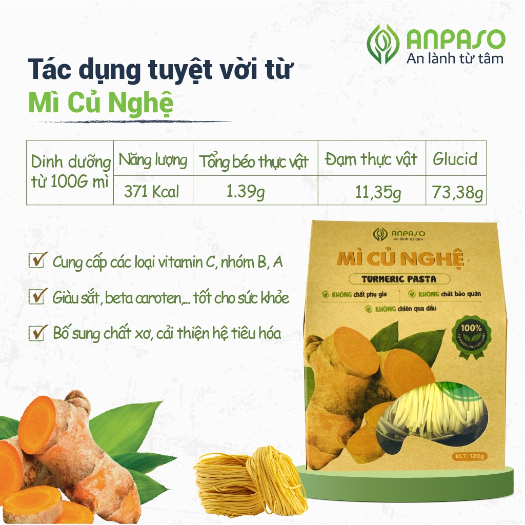 Combo 6 gói mix vị mì rau củ organic anpaso 720g eat clean giảm cân - ảnh sản phẩm 5