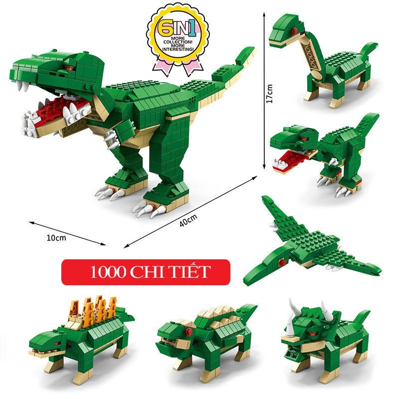 1000 Chi Tiết Bộ đồ chơi lắp ghép Mô hình khủng long Trex siêu to chất liệu nhựa ABS cao cấp hanhphucmart