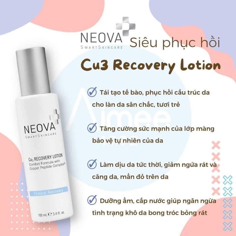 Kem Dưỡng Peptide Phục Hồi Da - Neova Cu3 Recovery Lotion 100ml