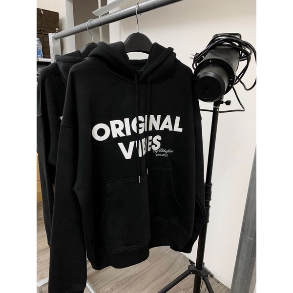 Áo Hoodie Original Vibes nỉ bông cotton dày dặn cao cấp VIBEFREE