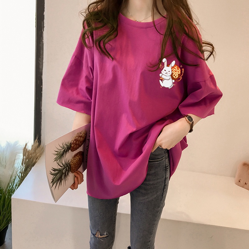 NRVP Áo Thun Nữ Tay Ngắn In Chữ CNY Năm Mới 2023 Thời Trang