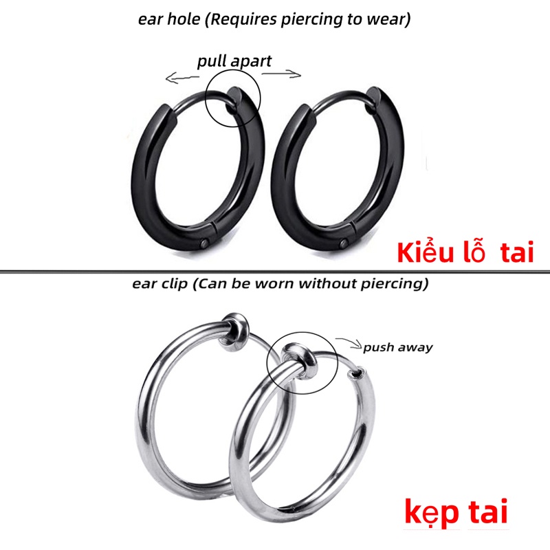 1 Khuyên Tai Tròn Bằng Thép Không Gỉ Màu Vàng Kim Phong Cách Tối Giản
