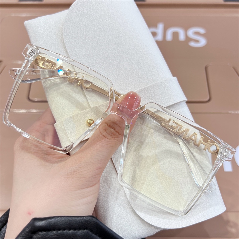 Mắt Kính Không Gọng Vuông Oversize Chống Ánh Sáng Xanh Thời Trang Phương Tây Cho Nam Nữ