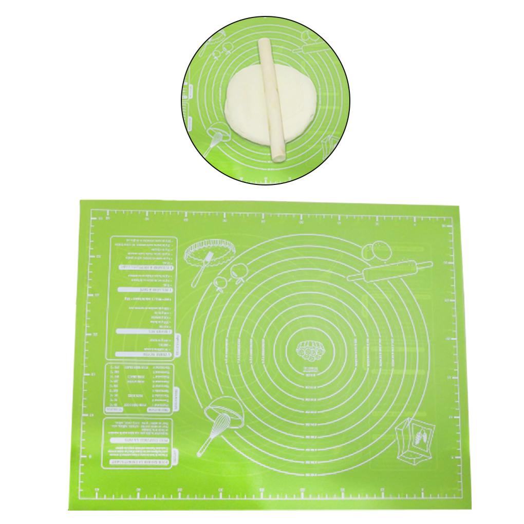 Thảm Nhào Bột Làm Bánh Bằng Silicone Không Dính Kèm Thang Đo