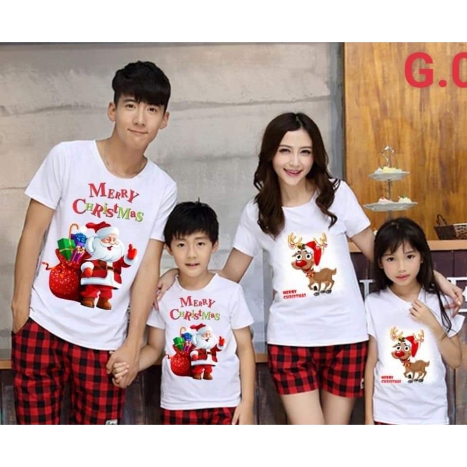 áo thun MERYCHISMART noen giáng sinh 3//4/5 NGƯỜI chất cotton mịn đẹp giá sĩ