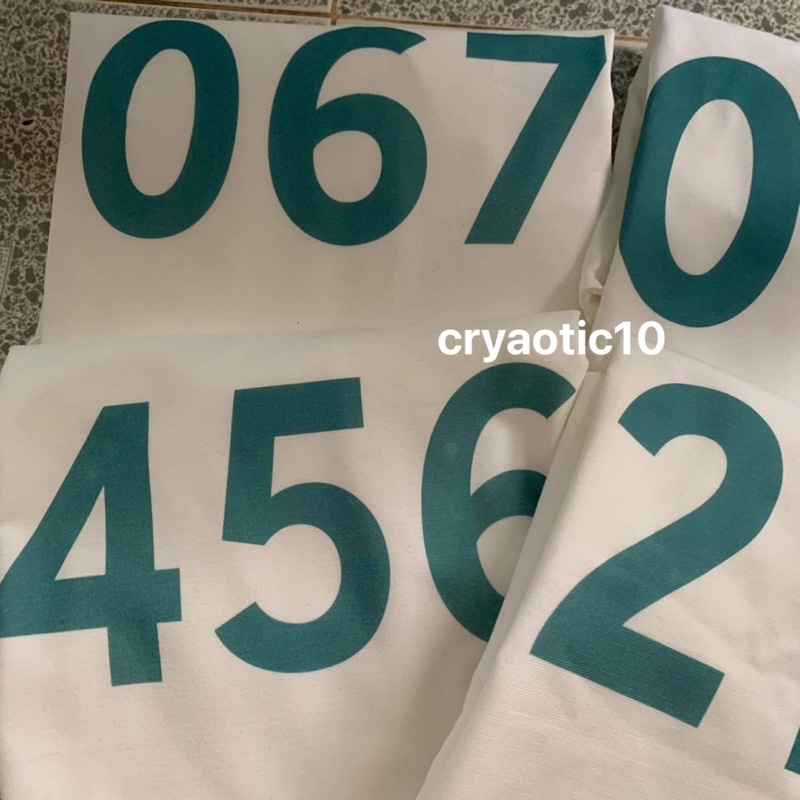 Áo Squid Game chữ số trò chơi con mực, có in số theo yêu cầu form rộng unisex cryaotic10