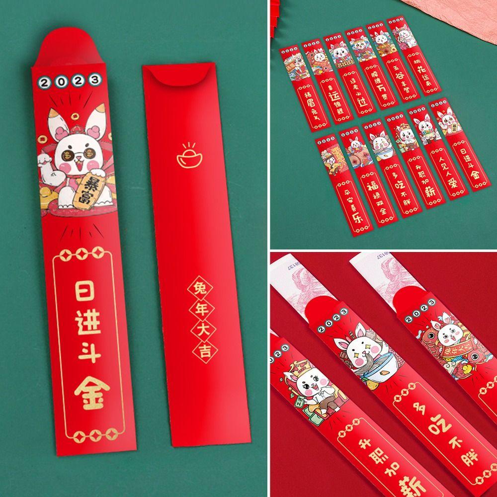 CHOOKEY Set 12 Bao Lì Xì Năm Mới Màu Đỏ Phong Cách Trung Hoa