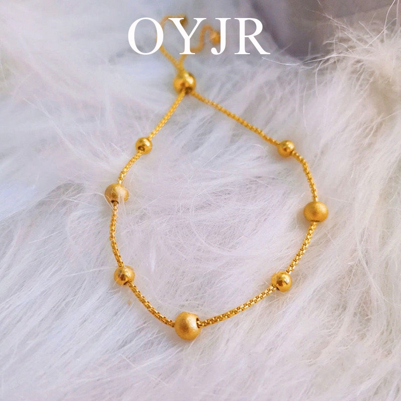 Lắc tay nữ OYJR vòng tay hạt châu vàng không gỉ trang sức titan