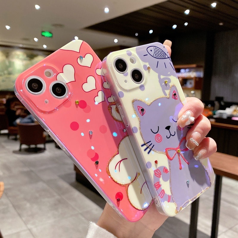 Ốp Điện Thoại Họa Tiết Mèo / Voi Đáng Yêu Cho IPhone 12 13 14 11 Pro Max X Xs Max Xr