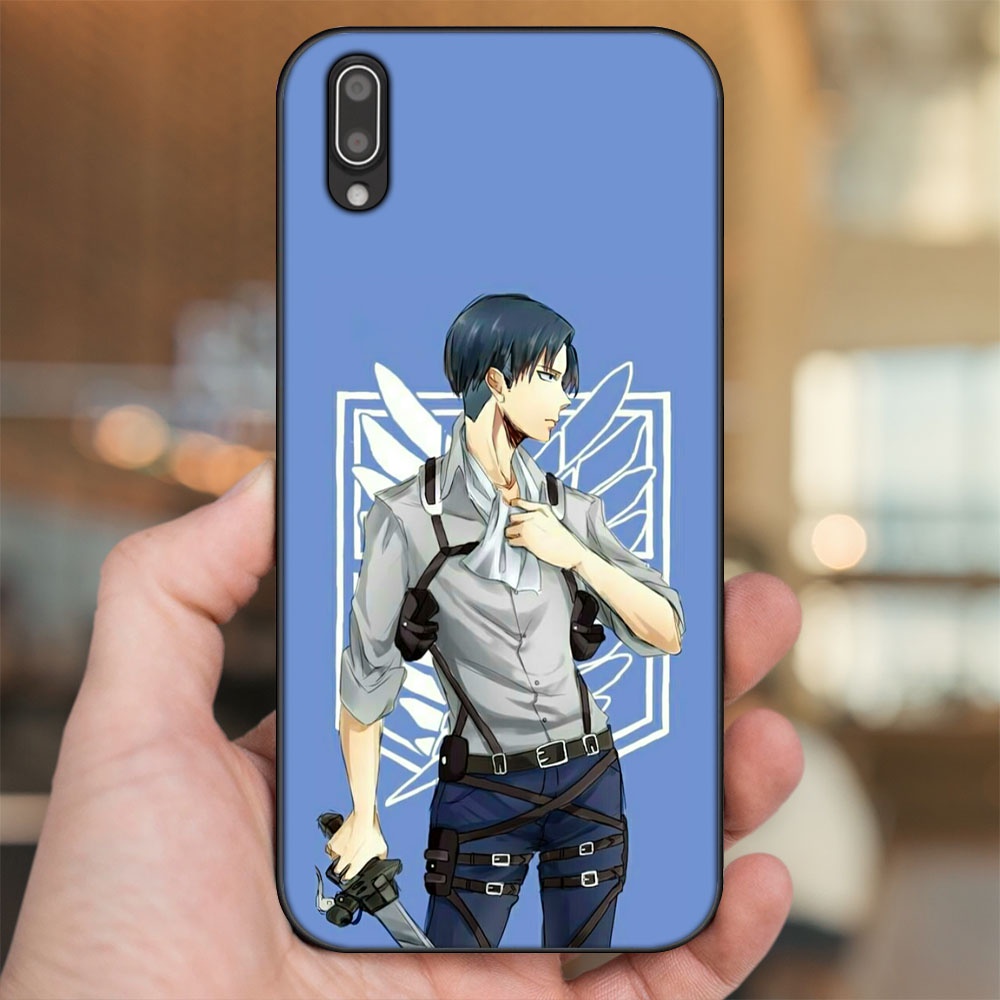 Ốp lưng Vivo Y93 viền đen in hình Levi Ackerman Attack On Titan